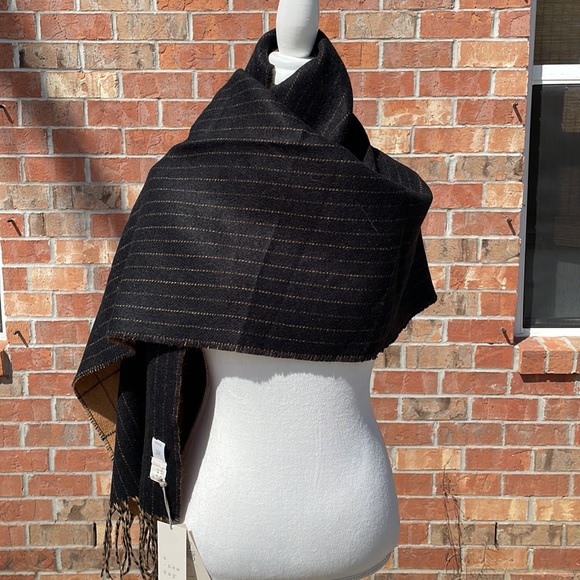 Shawl Wrap Drape NWT Orange Ebony Color with Fringe - Picture 2 of 10